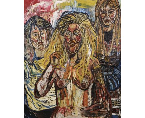 AR  * Bratby (John, 1928-1992). Triple Portrait, 1956, oil on board, signed lower left 'Bratby', a portrait of three female f