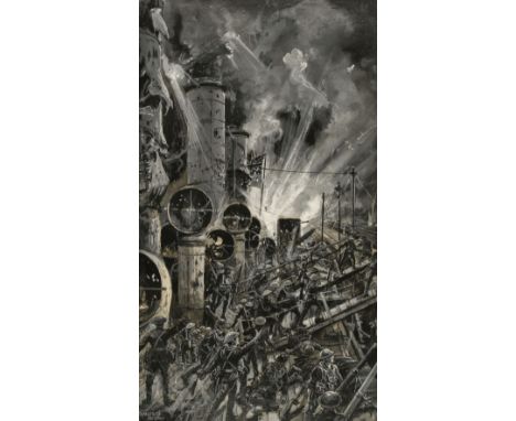 * De Lacy (Charles John, 1856-1936). Zeebrugge Raid, May 1921, three original watercolours heightened with bodycolour on What