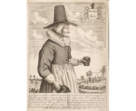 * Loggan (David, 1635-1692). Mother Louse, 1672, engraving on laid paper with watermark, showing a portrait of an old woman w