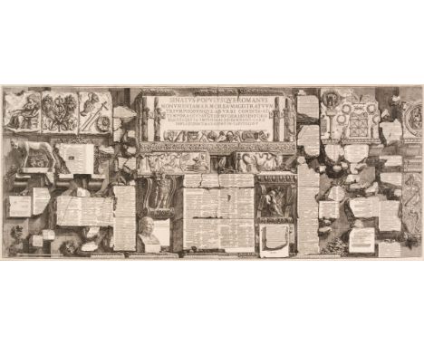 * Piranesi (Giovanni Battista, 1720-1778). Senatus Populusque Romanus Monumenta Marmorea Magistratuum Triumphohorumque AB Urb