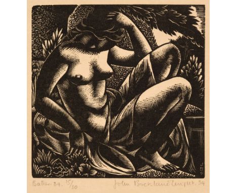 * Buckland Wright (John, 1897-1954). Bather 1934, wood engraving on wove paper, one of 30 editioned impressions, signed in pe