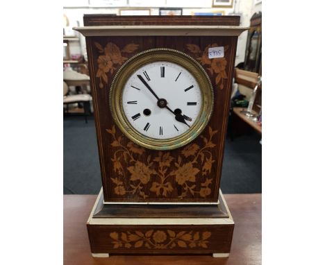 INLAID ROSEWOOD SHELF CLOCK