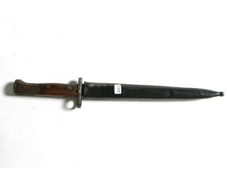 AN EXCELLENT EXAMPLE OF A RARE SERBIAN KNIFE FOR USE WITH THE 8MM YUGOSLAVIAN M1948 MAUSER RIFLE CLOSELY PATTERNED AFTER THE 