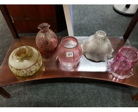 QTY OF OIL LAMP SHADES