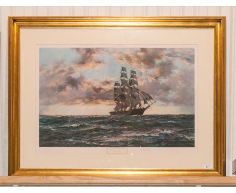 Mantague Dawson 1895-1973 Limited Edition Gouttelette Premium Giclee Colour Print On Paper Titled 'The Tail Ship' ''Clipper K