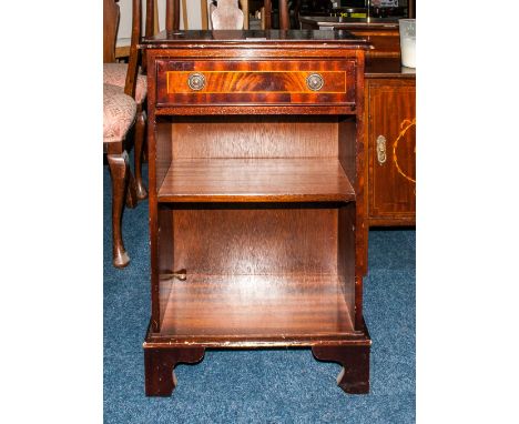 Early 20thC Small Mahogany Bookcase, Single Drawer Above A  Shelf, Raised On Bracket Feet, Height 29 Inches, 18x10 Inches Dee