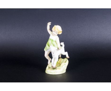 Royal Worcester Figurine - The Worcester Children ' Springtime ' RW.4168. Modelled by F.G. Doughty. Issued 1982-1985. Height 