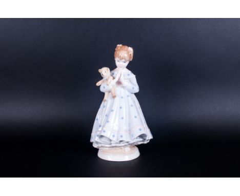 Royal Worcester Ltd and Numbered Edition Figurine ' I Wish ' by Sheila Mitchell. Number 1818 of 5000 Pieces. Height 8.5 Inche