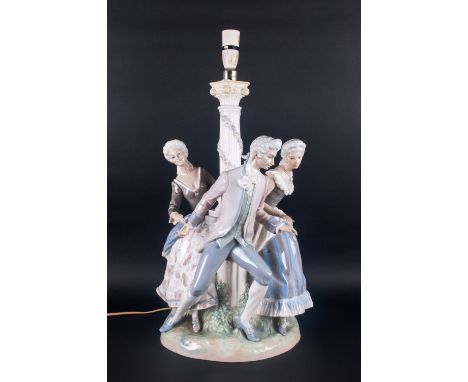 Lladro - Impressive and Large Very Fine Figural Lamp Base ' La Tarantella ' Model Num.1124. Issued 1971-1989. Status - Very R