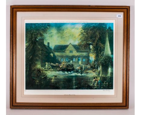 Tom Keating Limited Edition Framed Print. Depicting 'Constables Flatford Mill' Pencil signed to the margins. 30 by 27 inches.