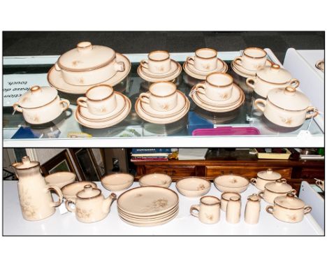 Denby Hand Crafter 54 Piece Part Dinner, Tea & Coffee Service, Memories Pattern, Comprising 6 trios, coffee pot & lid, tea po