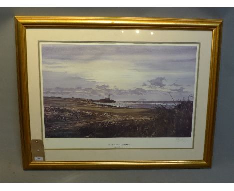 The Ailsa Course, Turnberry by Kenneth Road FRSA. A signed print Number 599/850 of The Ailsa Golf Course with landscape view 