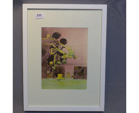 Coloured lithograph by Graham Sutherland 1903 - 1980 Abstract interpretation of natural forms. Edition 1000 1979 by Poligrafi