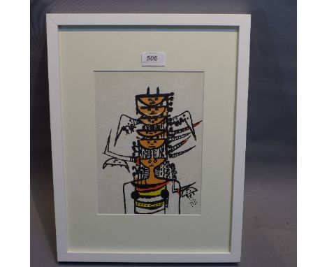  Wilfredo Lam (Cuban 1902 - 1982),  Untitled, lithograph, edition of 1000 - 1979. H.24.5cm, W.18cm.