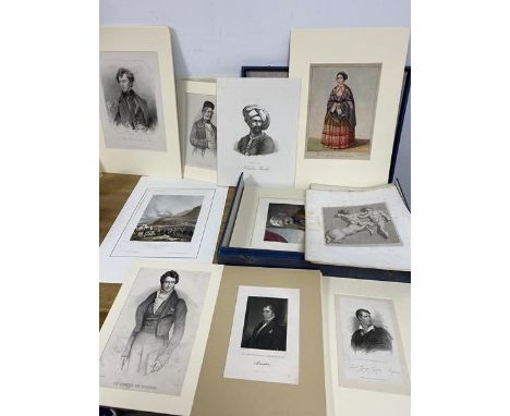 A collection of 19thc prints, many of Greek interest, including portraits, landscapes and architectural studies (a lot)