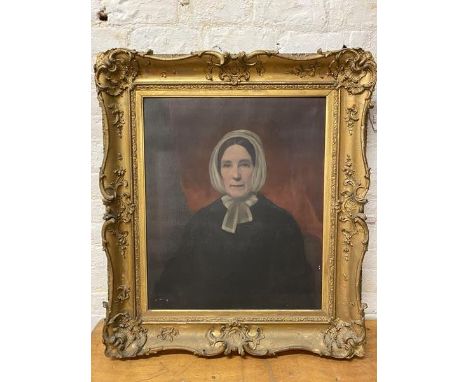 19thc School, Portrait of Woman dressed in black, oil, measures 74cm x 62cm