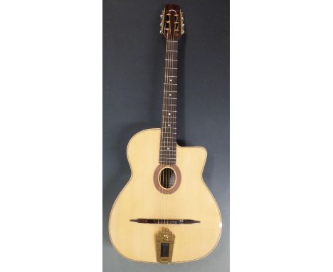 CSL The Gypsy Jazz acoustic guitar fitted with six steel strings, model MAC 12 OSH, in hard carry case&nbsp;