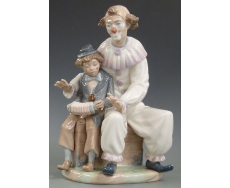 Nao figures of a clown teaching the accordion, H31cm