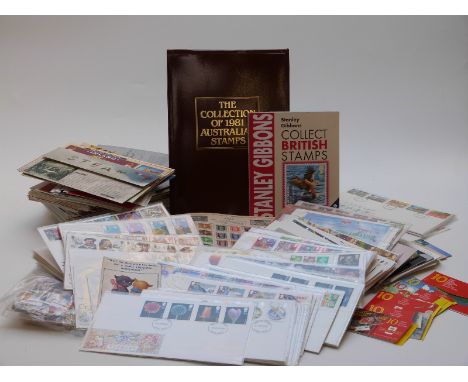 A quantity of first day covers, presentation packs, Australia 1981 stamps book etc