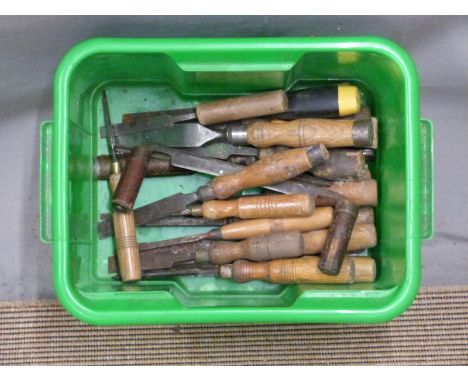 Quantity of woodworking tools, mostly chisels including Whitmore and other named examples.&nbsp;