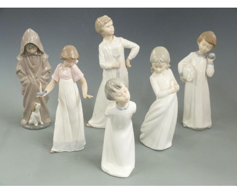 Seven Nao child figures including girl with candle, tallest 29cm&nbsp;