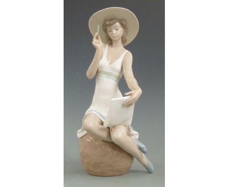 Nao figurine of a lady writing, H30cm