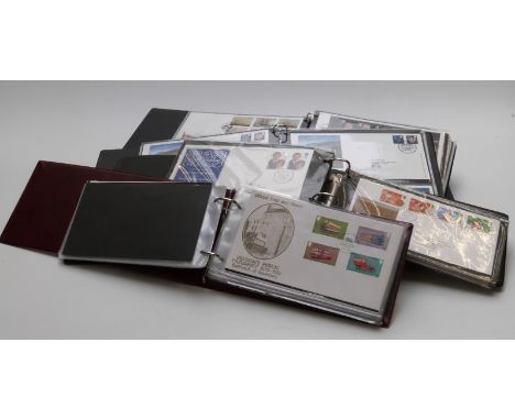 Five First Day Cover albums containing covers from 1972 to 2013 including one Guernsey album, 2013 album with presentation pa