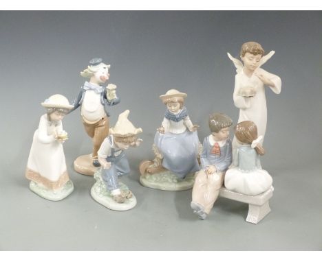 Six Nao child figures including a clown, tallest 25cm&nbsp;