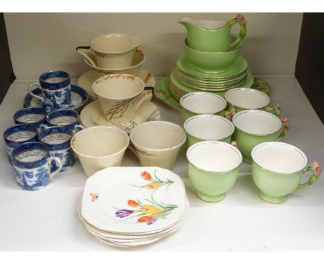 Art Deco Myott and Son cups and saucers, Royal Winton part tea set and Booths cups and saucers&nbsp;