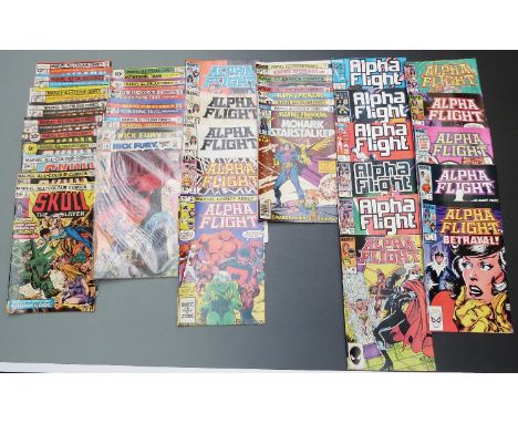 Forty Marvel comics comprising Skull The Slayer 2-5 and 7, The Human Fly 1 and 5-8, Nick Fury Agent of Shield 3, 12, 13 and 3