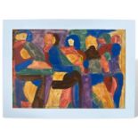 Nemeth, Miklos (1934-2012) Zuschreibung, Aquarell, figurale abstrakte Komposition
