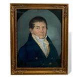 Unidentifizierter Künstler, Biedermeier Pastell Malerei, Portrait Mann, unbekannt