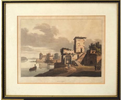 After L Meyer, "An ancient theatre at Cacamo", hand coloured etching, published by R Bowyer, 1803, 22 x 31cm, together with o