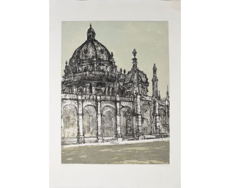 Richard Beer (1928-2017), "All Souls", coloured etching, signed, numbered 79/100 and inscribed with title in pencil to lower 