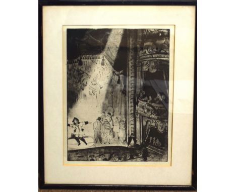 •AR Dame Laura Knight (1877-1970), "A performance", black and white etching, unsigned, 33 x 25cm