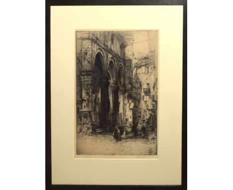 Hedley Fitton, RE, (1858-1929), "Sienna", black and white etching, signed in pencil to lower right margin, 45 x 30cm