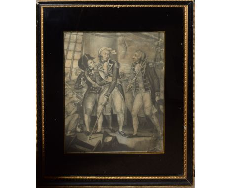 Nelson on board the San Joseph, coloured lithograph, published by Beckmann Bros, 26 x 36cm, together with one further Nelson 