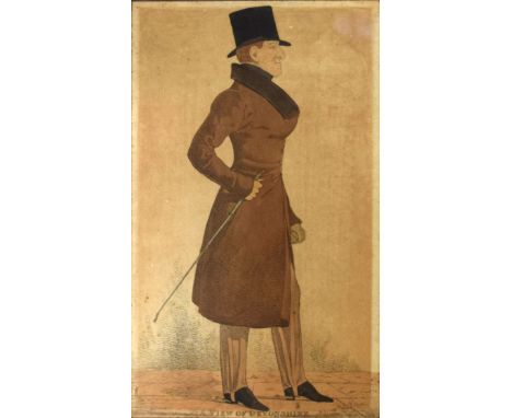 After Richard Dighton, "A view of Devonshire", coloured etching, published by T MacLean, 1820, 31 x 18cm, trimmed and laid do