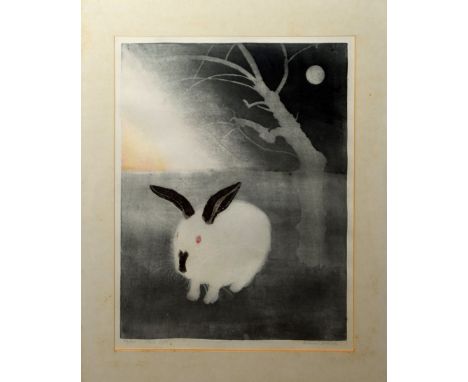 Richard Bawden (born 1936), "Pink eyes", coloured etching, signed, numbered 63/100 and inscribed with title in pencil to lowe