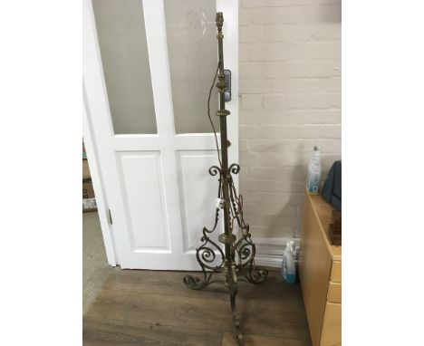 A brass standard oil lamp base.
