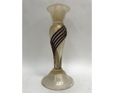 A single Venetian style candlestick together with a side lamp in a classical style - NO RESERVE