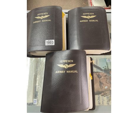 3 vintage copies of the Jeppesen Airway manual, Vol 3, 4 etc.