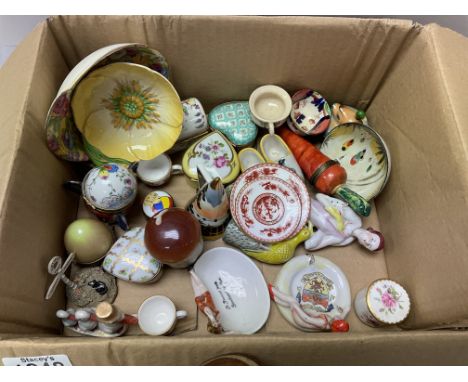 A selection of novelty small trinket boxes etc..