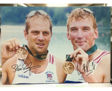 A signed canvas print of Steve Redgrave and Matthew Pinsent. Comes with COA.
