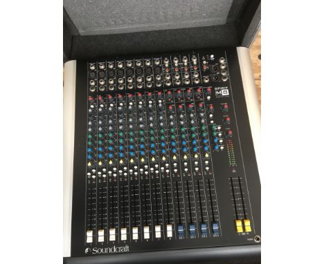 A Soundcraft Spirit M8 8 track mixing console supplied with flight case.