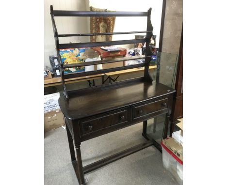 An Ercol dresser fitted with open shelves above two drawers, approx 114cm x 162.5cm x 36.5cm - NO RESERVE