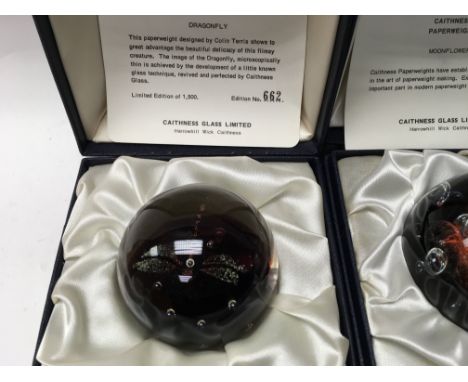 A collection of three limited edition Caithness paperweights in original boxes two with certificates.