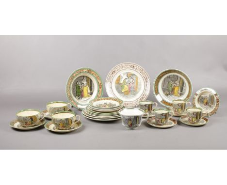 Adams pottery part tea and coffee set, 'Cries of London' comprising of a mixture of cups and saucers (tea &amp; coffee) and v