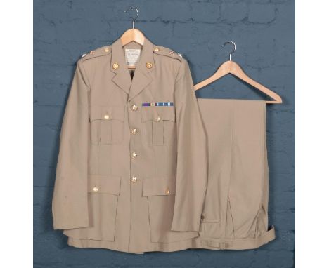 A Army Officers No 4 dress uniform,(Jacket &amp; Trousers) Lieutenant Colonel, 4 medal ribbons, Queen's Crown buttons, (size 