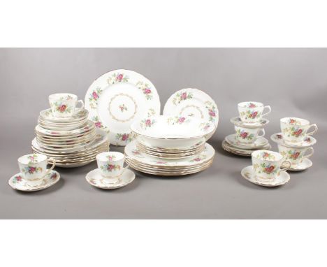 Royal Grafton bone china tea and dinner wares, cups/saucers, dinner plates, dessert dishes examples etc  